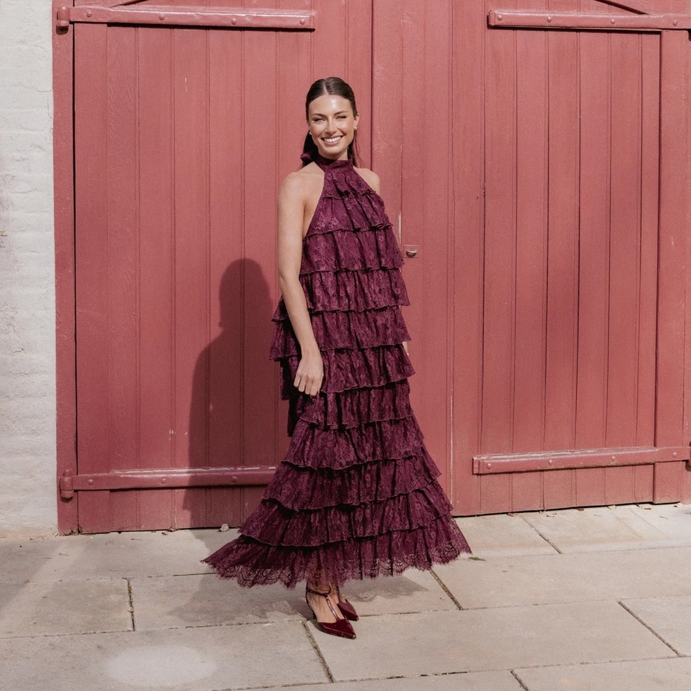 Petal & Pup Burgundy Layered Maxi Dress